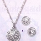 AA-RPN Silver Round Necklace and Earrings Set