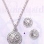 AA-RPN Silver Round Necklace and Earrings Set