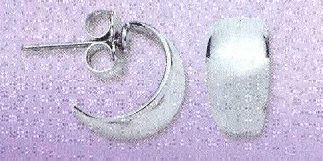 AA-SMH Silver Tone Semi Hoop Earrings