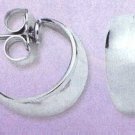 AA-SMH Silver Tone Semi Hoop Earrings
