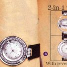 AA-2SW Reversible Silver Watch w/ Black Leather Strap
