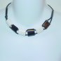 Handmade Ebony Choker- Bronze & White