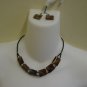 Handmade Ebony Necklace & Earring Set- Bronze