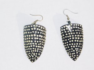 Hand Painted Shell Earrings- Peahen