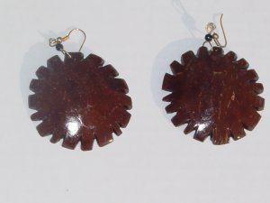 Handmade Coconut Earrings- Flower