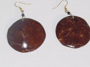 Handmade Coconut Earrings- Round