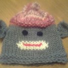 Custom Knit Sock Monkey Baby Hat