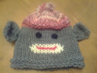 Custom Knit Sock Monkey Baby Hat