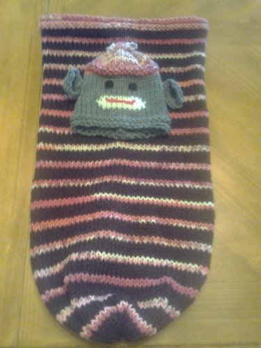Custom Knit Sock Monkey Baby Hat & Cocoon Set