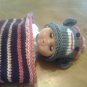 Custom Knit Sock Monkey Baby Hat & Cocoon Set