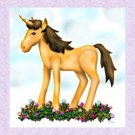 Magical Unicorn in a Flower Garden Notecards