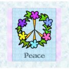 Peace Sign Flower Wreath Original Note Cards