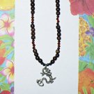 Silver Dragon Beaded Necklace