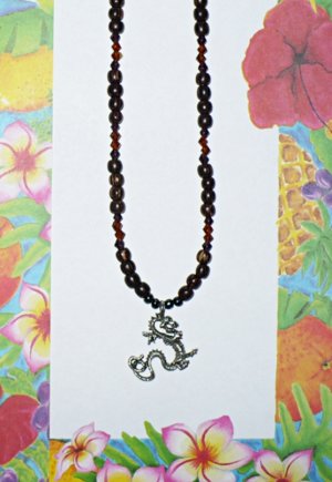 Silver Dragon Beaded Necklace