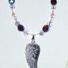 Angel Wing Necklace with Glass Beads