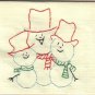 Handmade Embroidered Three Snowmen Cards