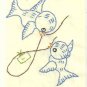 Handmade Embroidered Bluebird Notecards