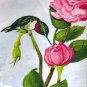 Rubfy Throated Hummingbird and Roses