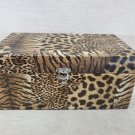 Leopard Print Wood Trinket Box