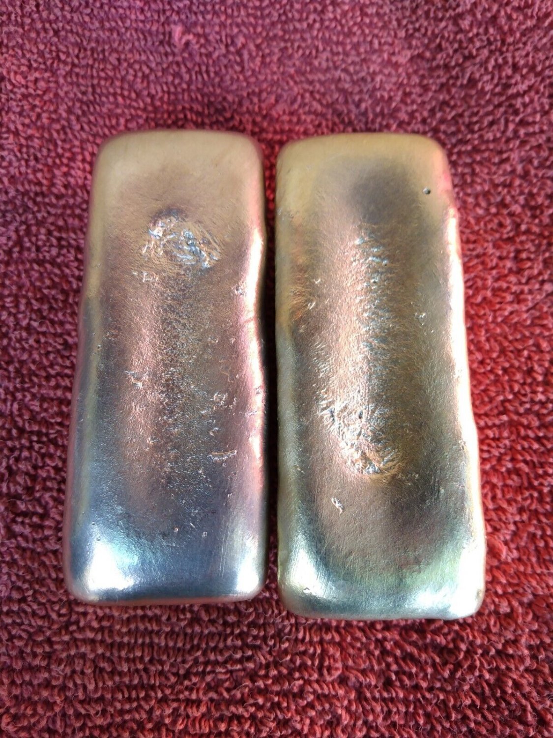 2 Lbs Hand Poured Brass Ingots Bullion Bars