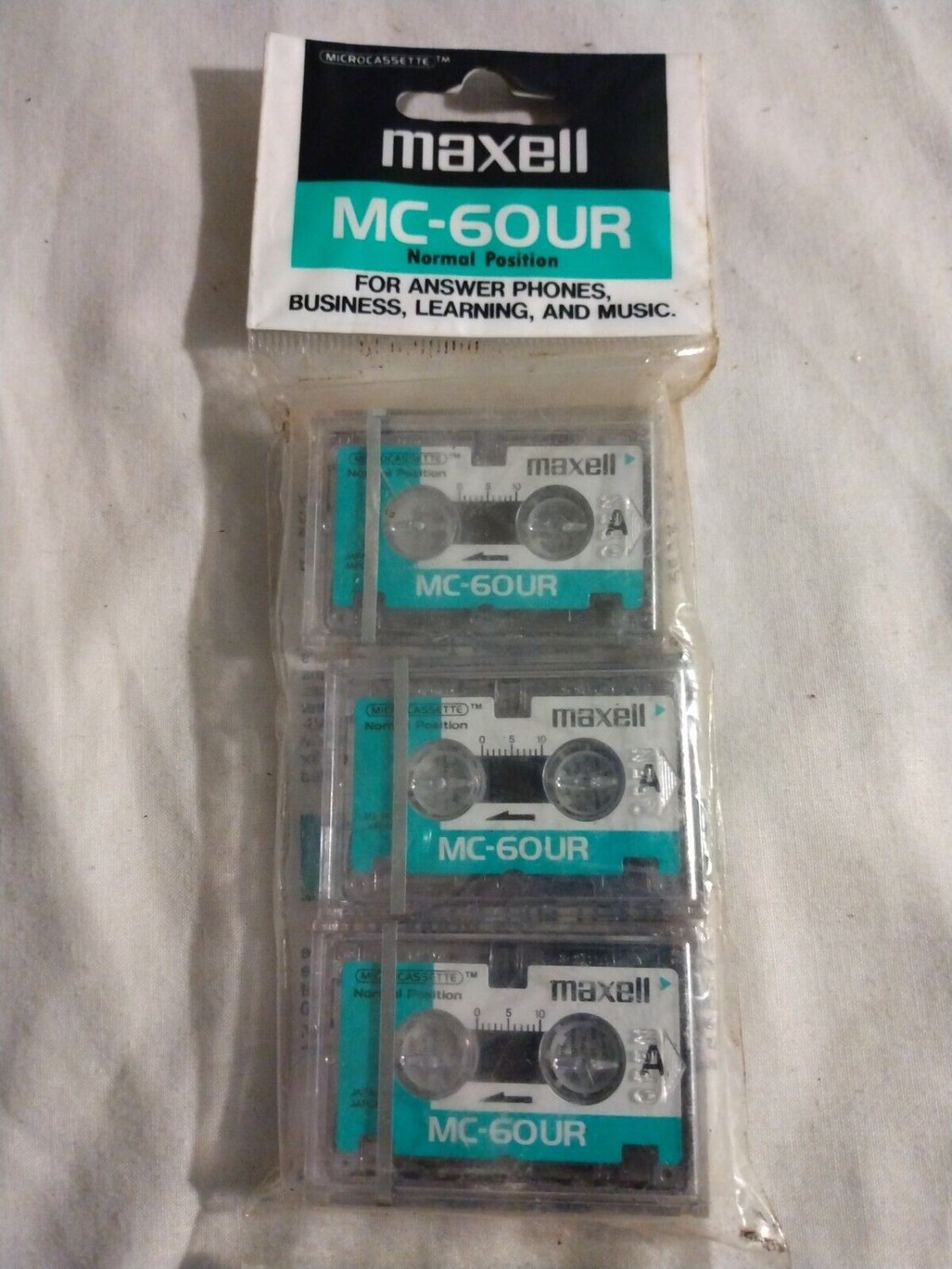 Maxell MC-60UR Blank Microcassette 3 Pack *New*