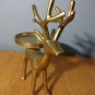 Vintage Metal Pillar Candle Holder Deer Reindeer 8.5" Tall