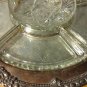Vintage Silver-plated Serving Tray With Glass Insert and Serving Fork and Spoon