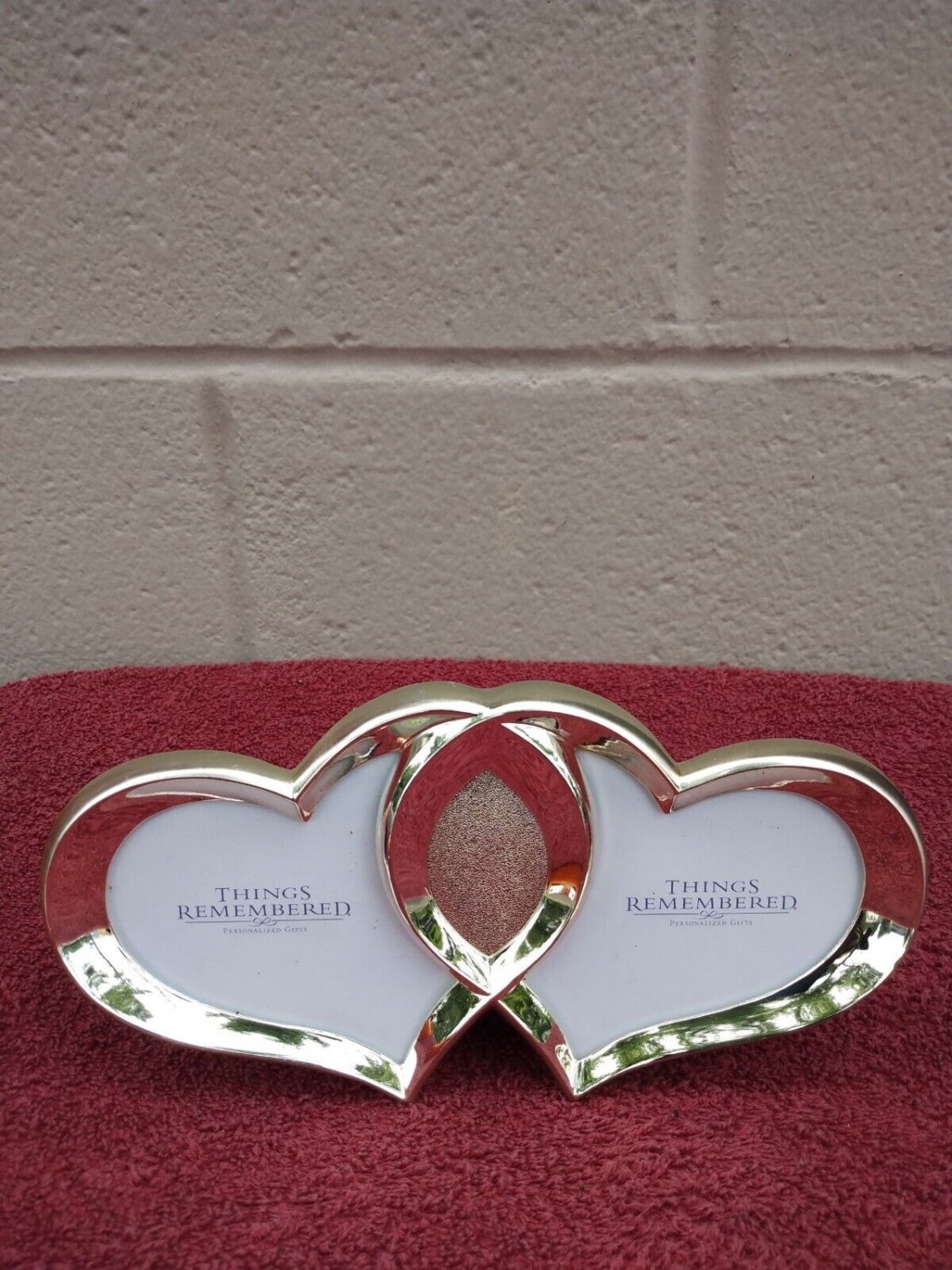 Things Remembered Enameled Yellow Silver Hearts 3"X3" Frames