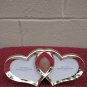 Things Remembered Enameled Yellow Silver Hearts 3"X3" Frames