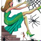 A Spider Hunts A woman In A Green Dress