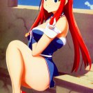 Anime Girl In Navy Biue  Mini And Red Pumps