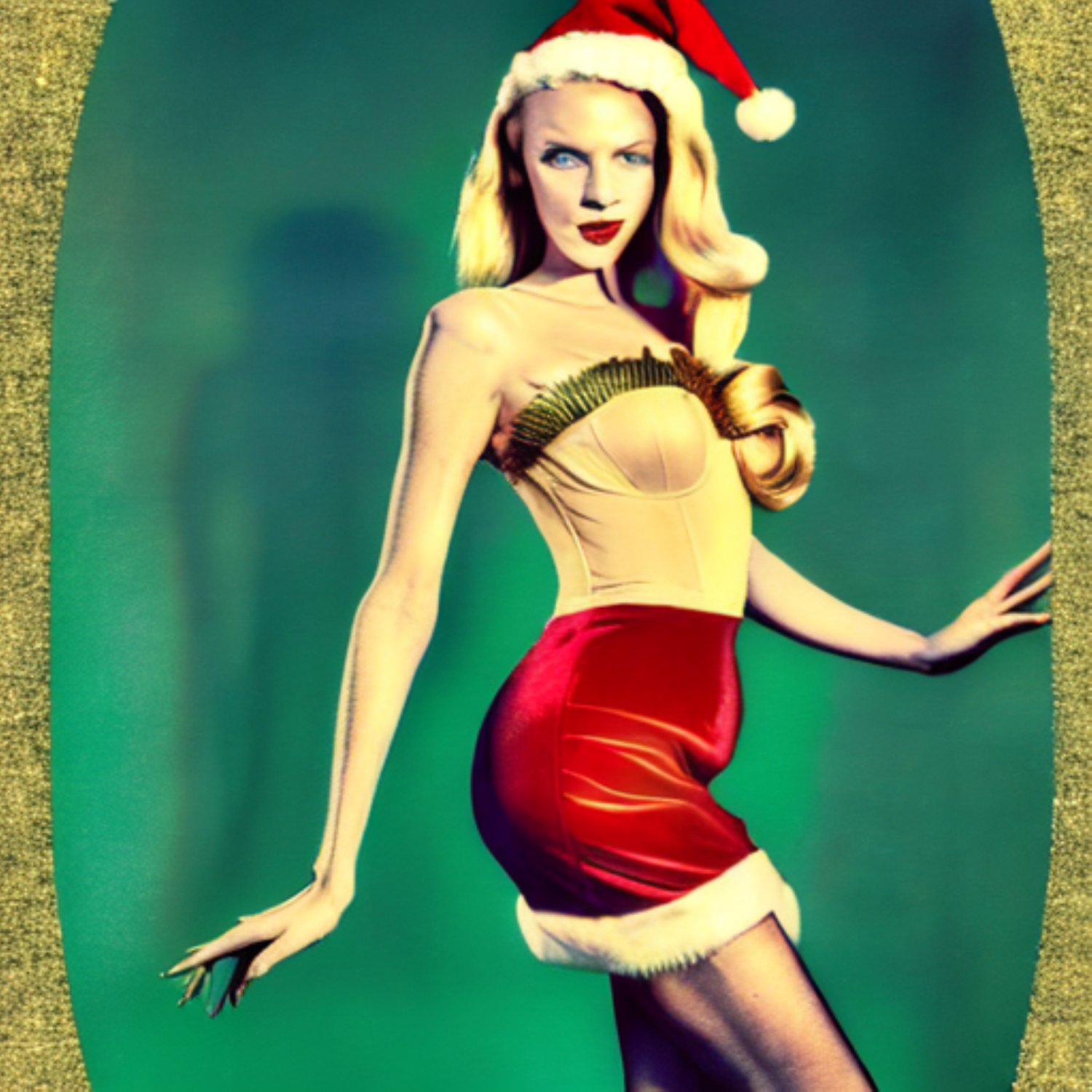 Santa's Helper In Black Nylons