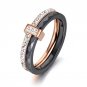 Unique Handmade Ceramic Crystal Rings for Women, Girls, Gold Stainless Steel | CZ Stones Rings