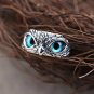 Unique Handmade Hand Crafted Adjustable Owl Ring Stunning Blue Eye Detail Bird Lover