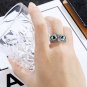 Unique Handmade Hand Crafted Adjustable Owl Ring Stunning Blue Eye Detail Bird Lover