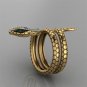 Unique Handmade Hand Crafted Adjustable Snake Ring Stunning Blue Eye Detail Bird Lover