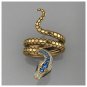 Unique Handmade Hand Crafted Adjustable Snake Ring Stunning Blue Eye Detail Bird Lover