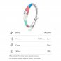 Modian 925 sterling silver ring Heart Rainbow Colour Enamel gift Ring For Women Cocktail Party Charm