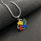 Rotating movable Necklace Multicolor small windmill pendant personalized hip-hop jewelry