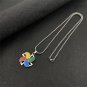 Rotating movable Necklace Multicolor small windmill pendant personalized hip-hop jewelry