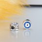 925 Sterling Silver Blue Evil Eye Charms Bracelets With Enamel & Clear CZ Charm Beaded Jewelry