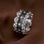 Black Lace Ring Women's 100%-S925 Sterling Silver Women's Jewelry Party Birthday Gift
