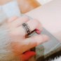 Black Lace Ring Women's 100%-S925 Sterling Silver Women's Jewelry Party Birthday Gift