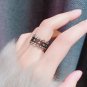 Black Lace Ring Women's 100%-S925 Sterling Silver Women's Jewelry Party Birthday Gift