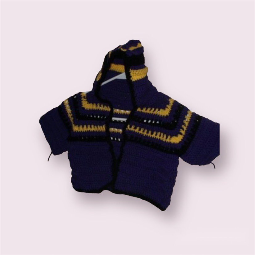 Tri. Colored, children&acirc;��s cardigan.