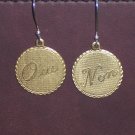 Oui Non French Circle Disc Earrings on Sterling Silver Earwires
