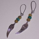 New Jade and Turquoise Earrings with Angel Wings