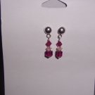 Fuschia Swarovski Crystal Earrings on Sterling Silver Posts