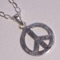 Peace Sign Necklace on Sterling Silver Chain