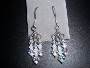 Sterling Silver and Swarovski Crystal Chandelier Earrings